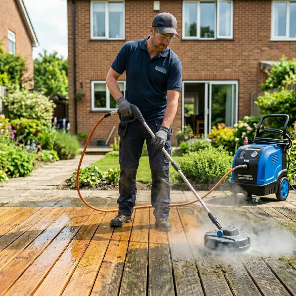 Terrasse propre après nettoyage vapeur
